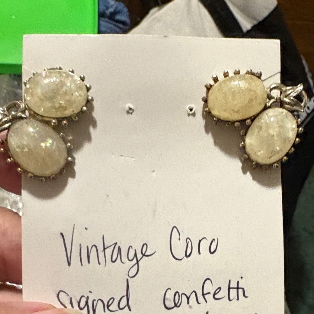Coro Confetti Earrings with Cream and Silver Accents